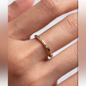 Solid gold starry white sapphire band size 9